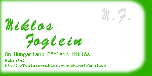 miklos foglein business card