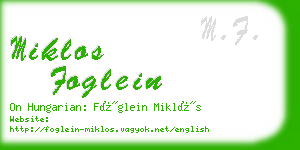 miklos foglein business card